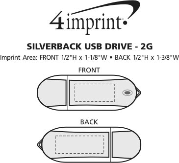 Imprint Area of Silverback USB Drive - 2GB