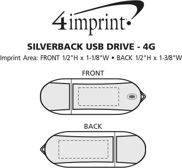 Imprint Area of Silverback USB Drive - 4GB