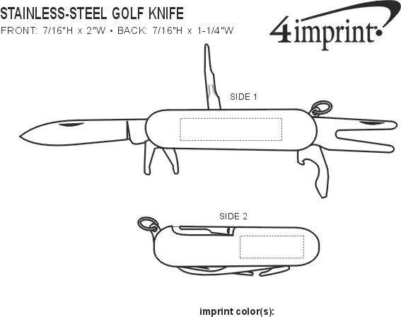 Imprint Area of Stainless Steel Golf Knife