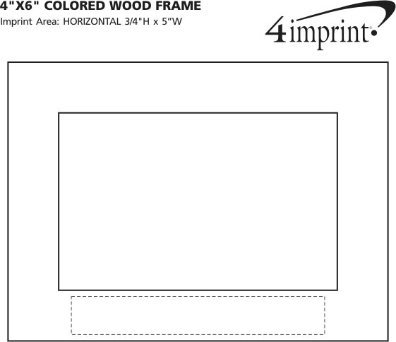 Imprint Area of 4" x 6" Colored Wood Frame