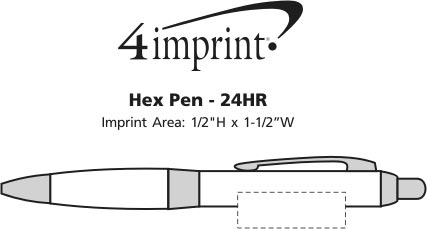 Imprint Area of Hex Pen - 24 hr