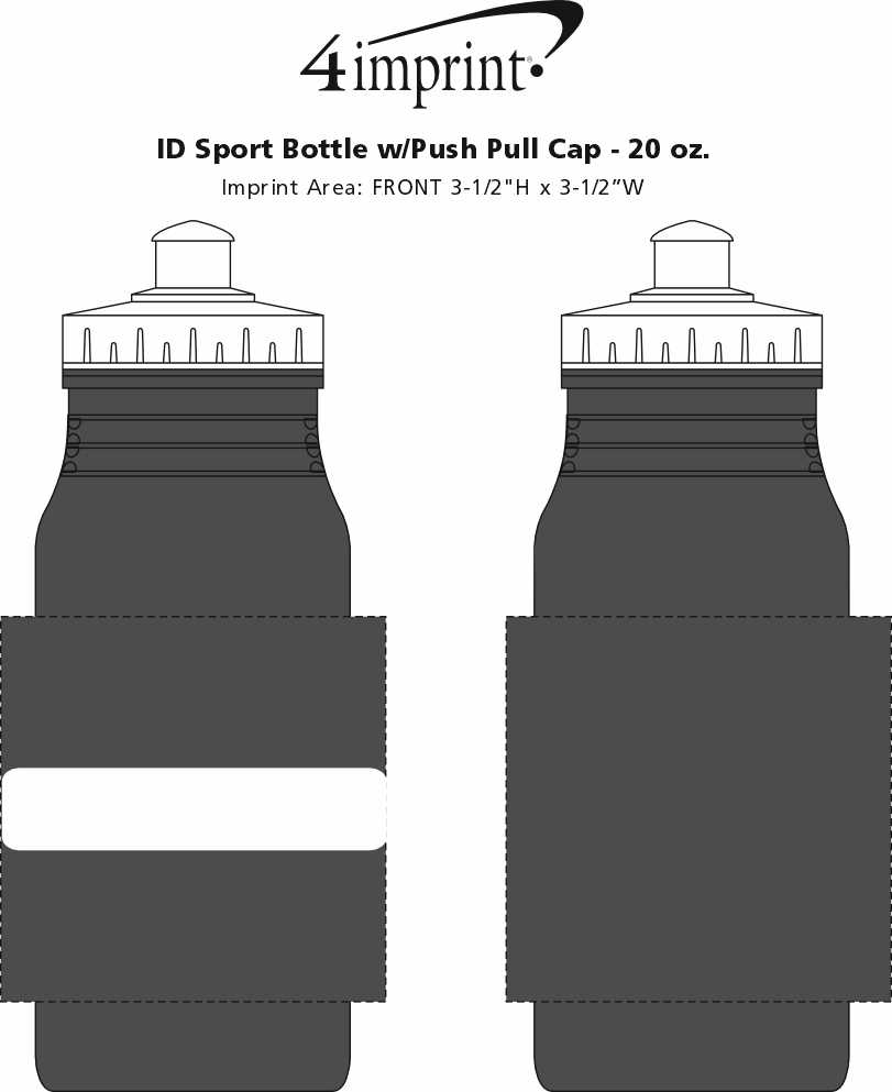 Imprint Area of ID Sport Bottle with Push Pull Lid - 20 oz.