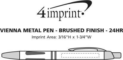 Imprint Area of Vienna Metal Pen - Brushed Finish - 24 hr
