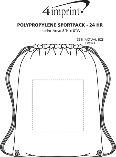 Imprint Area of Polypropylene Sportpack - 24 hr