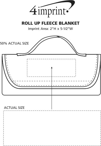Imprint Area of Roll Up Fleece Blanket