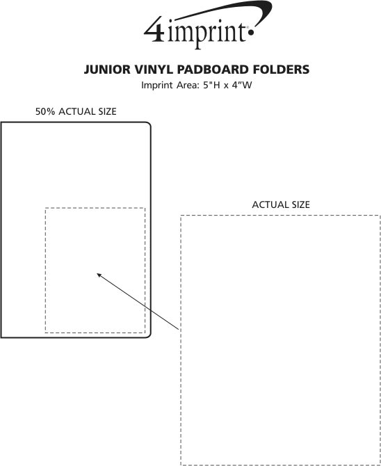 Imprint Area of Junior Vinyl Padboard Folder