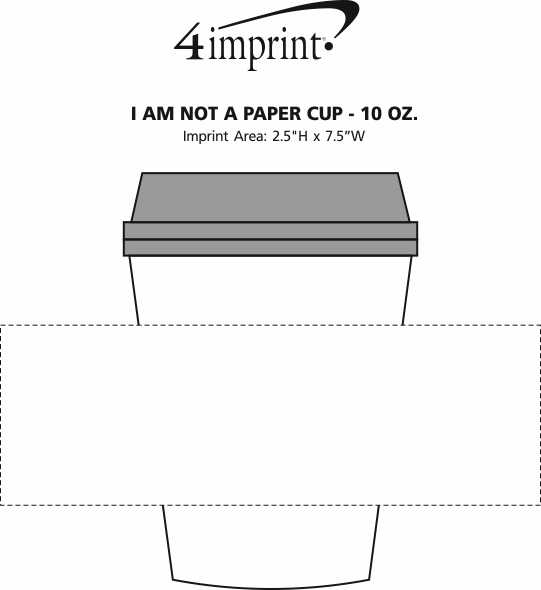 Imprint Area of I Am Not A Paper Cup - 10 oz.