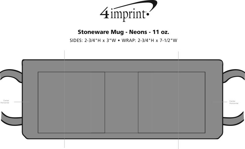 Imprint Area of Neon Coffee Mug - 11 oz.