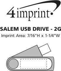 Imprint Area of Salem USB Drive - 2GB