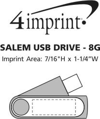 Imprint Area of Salem USB Drive - 8GB