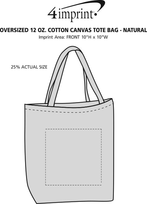 4imprint.com: Oversized 12 oz. Cotton Canvas Tote Bag - Natural 105739-N