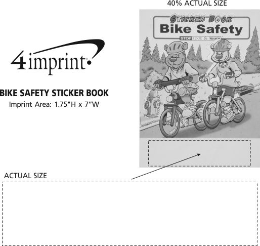 Imprint Area of Bike Safety Sticker Book