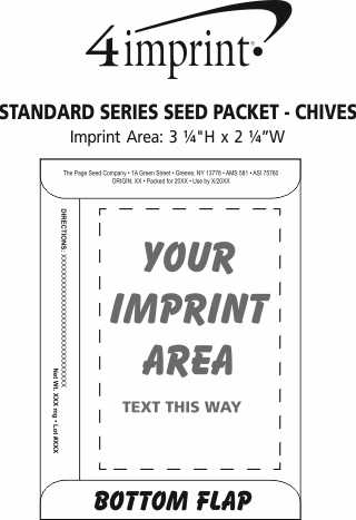 Imprint Area of Standard Series Seed Packet - Chives