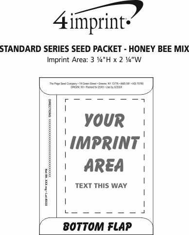 Imprint Area of Standard Series Seed Packet - Honey Bee Mix