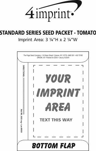 Imprint Area of Standard Series Seed Packet - Tomato