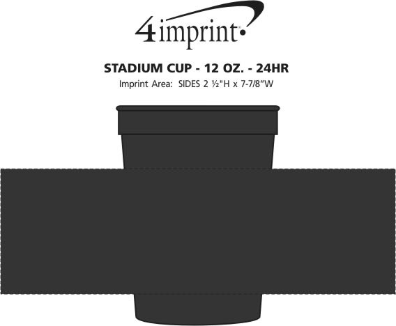 Imprint Area of Stadium Cup - 12 oz. - Smooth - 24 hr