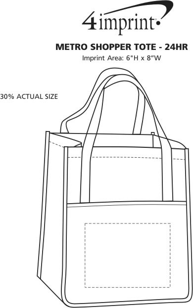 Imprint Area of Metro Shopper Tote - 24 hr