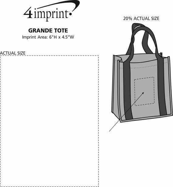 Imprint Area of Grande Shopping Tote - 14" x 12-1/2"