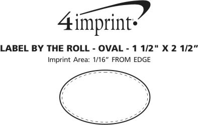 Imprint Area of Value Sticker by the Roll - Oval - 1-1/2" x 2-1/2"