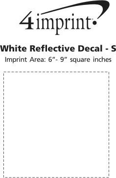 Imprint Area of White Reflective Sticker - S