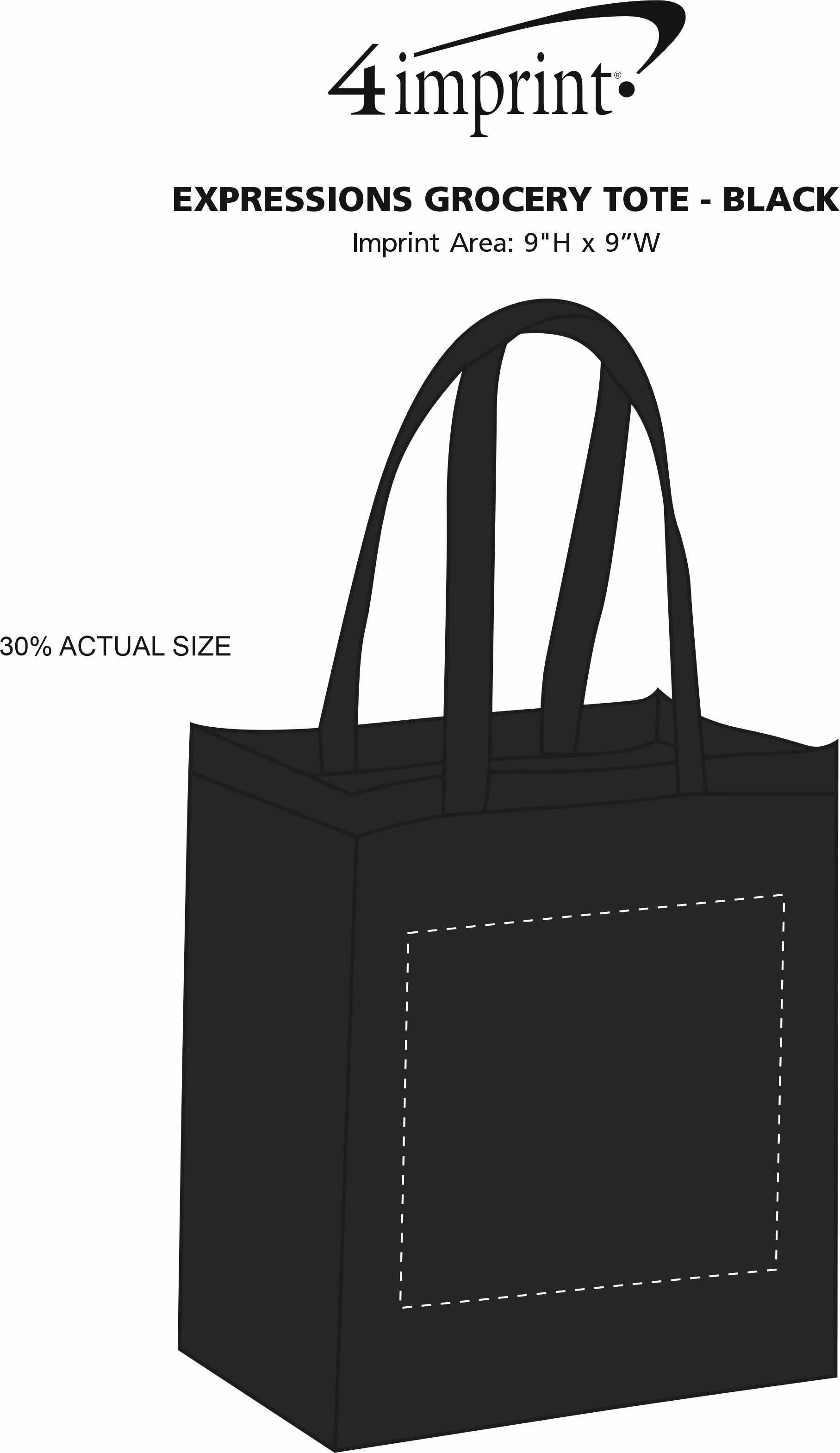Imprint Area of Expressions Grocery Tote - Black