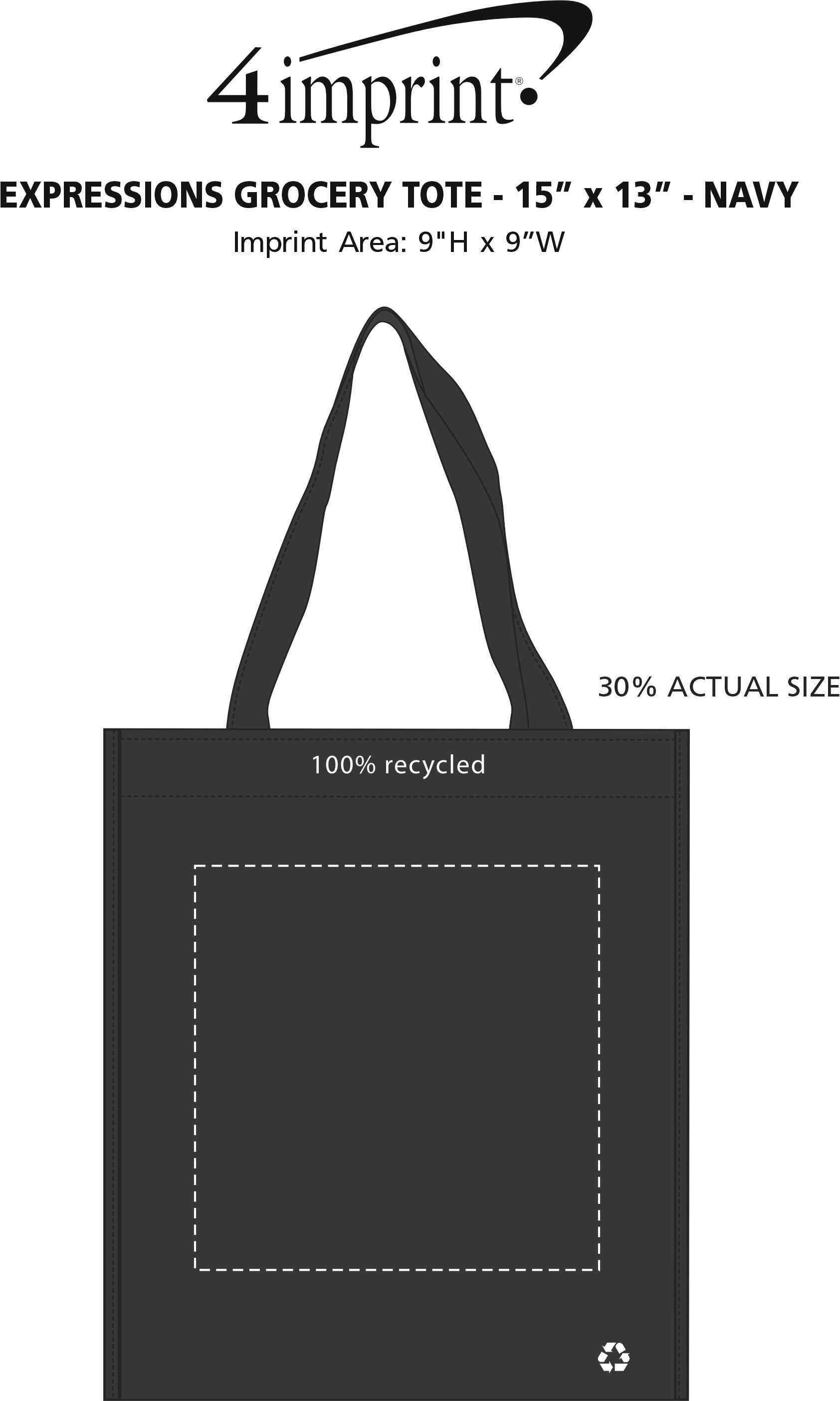 Imprint Area of Expressions Grocery Tote - Navy