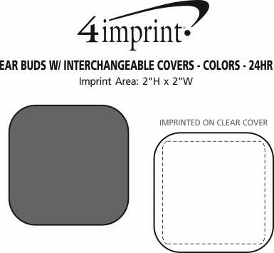 Imprint Area of Ear Buds with Interchangeable Covers - Colors - 24 hr