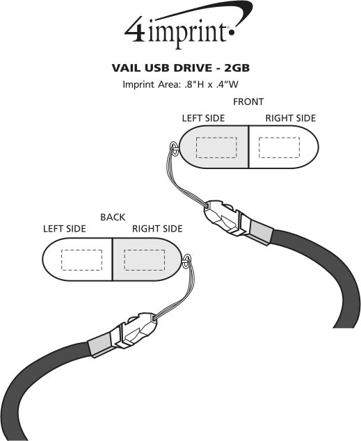 Imprint Area of Vail USB Drive - 2GB