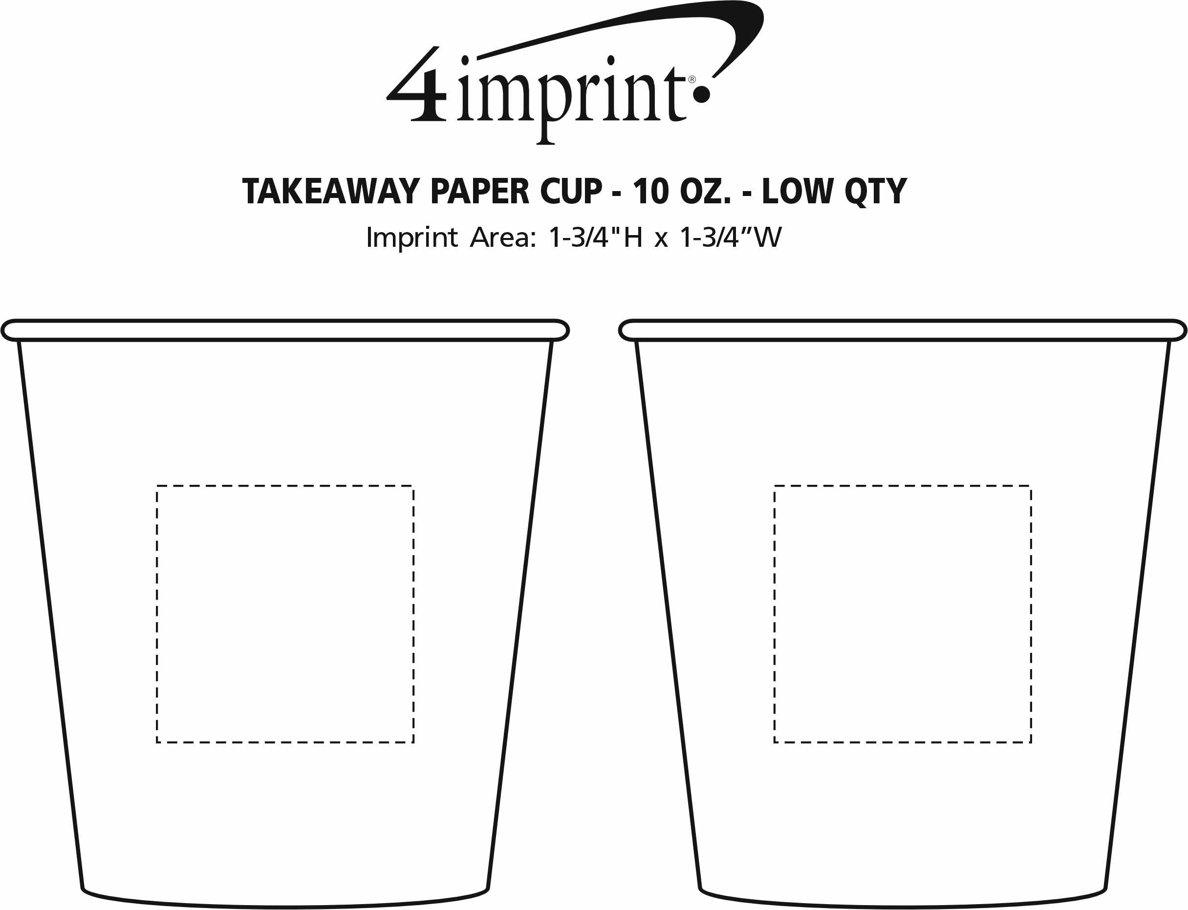 Imprint Area of Takeaway Paper Cup - 10 oz. - Low Qty