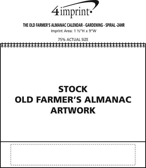 Imprint Area of The Old Farmer's Almanac Calendar - Gardening - Spiral - 24 hr