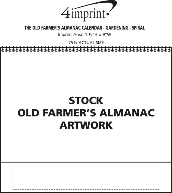 Imprint Area of The Old Farmer's Almanac Calendar - Gardening - Spiral
