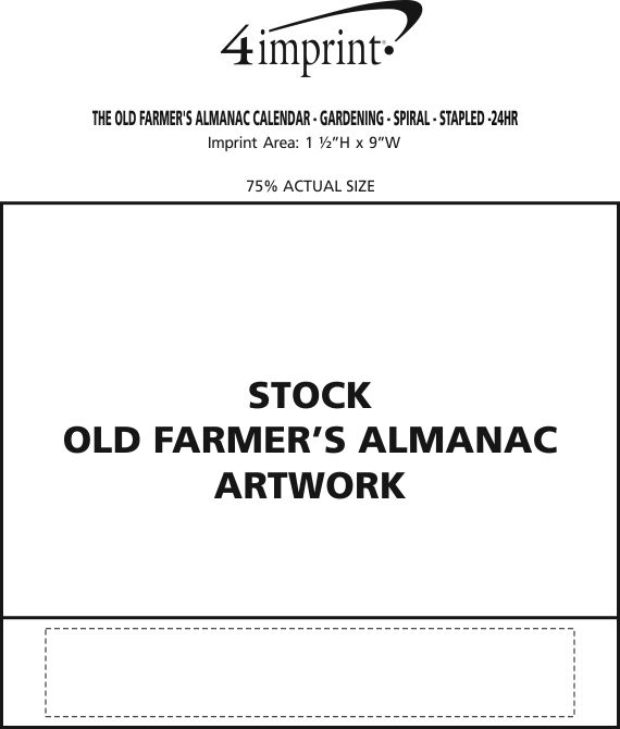 Imprint Area of The Old Farmer's Almanac Calendar - Gardening - Stapled - 24 hr