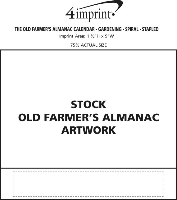 Imprint Area of The Old Farmer's Almanac Calendar - Gardening - Stapled