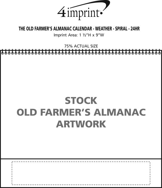 Imprint Area of The Old Farmer's Almanac Calendar - Weather - Spiral - 24 hr