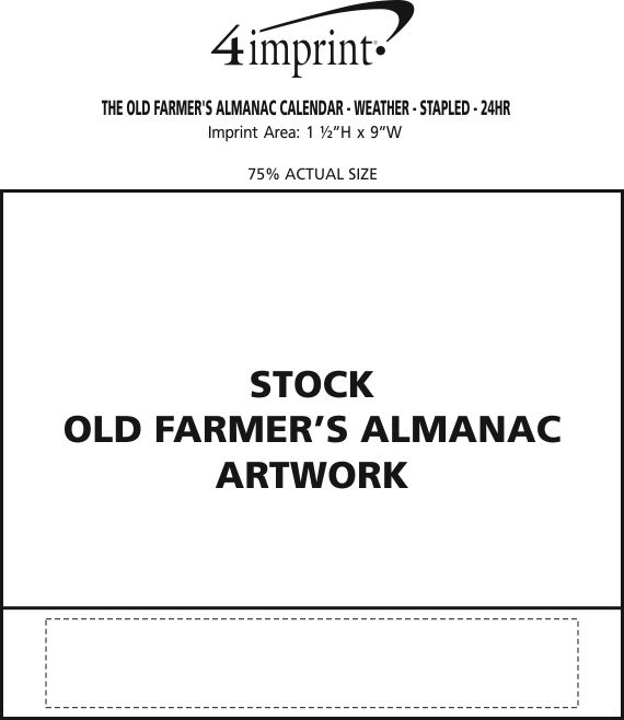 Imprint Area of The Old Farmer's Almanac Calendar - Weather - Stapled - 24 hr