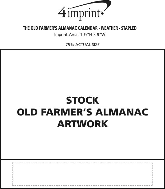 Imprint Area of The Old Farmer's Almanac Calendar - Weather - Stapled