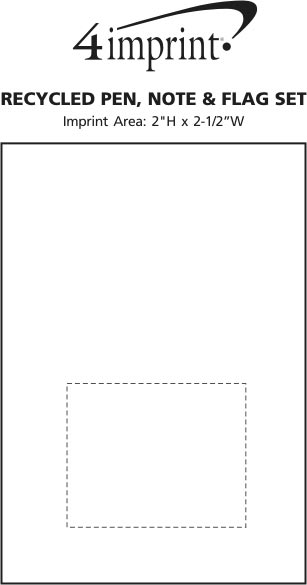 Imprint Area of Sienna Pen, Note & Flag Set
