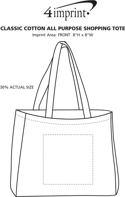 Imprint Area of Classic Cotton All Purpose Shopping Tote