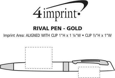 Imprint Area of Rival Pen - Gold