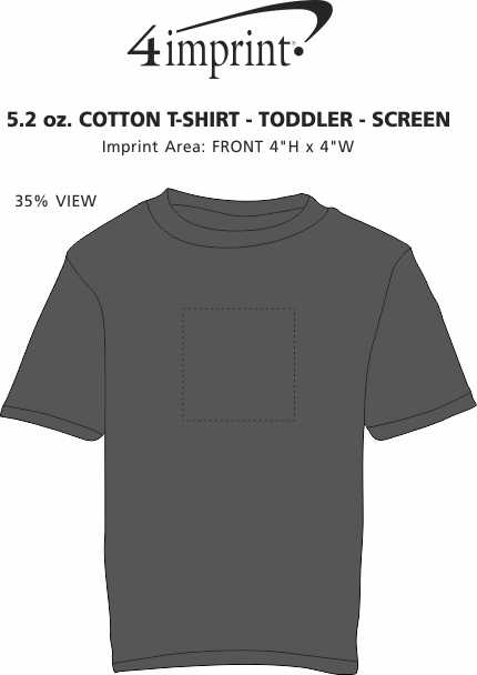 Imprint Area of 5.2 oz. Cotton  T-Shirt - Toddler - Screen
