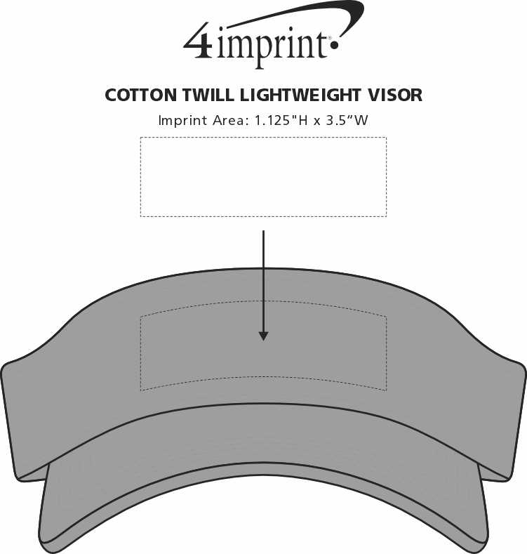 Imprint Area of Cotton Twill Lightweight Visor