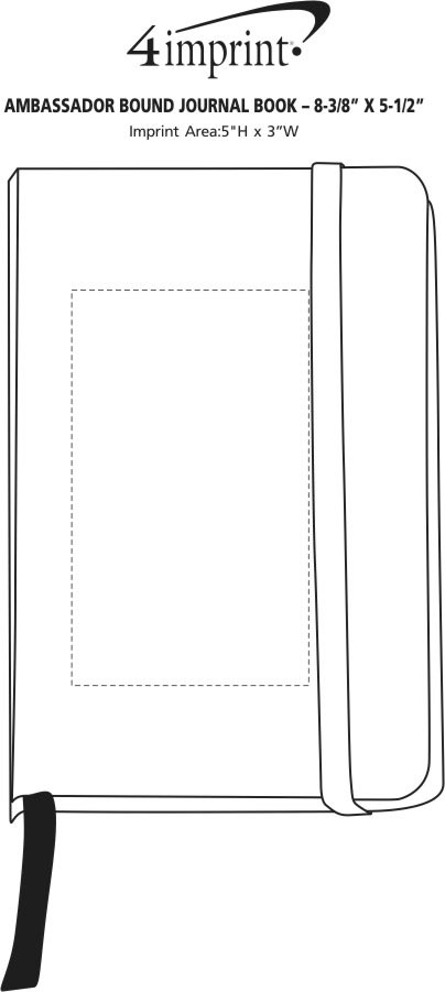 Imprint Area of Ambassador Bound Journal Book - 8-3/8" x 5-1/2" - Screen
