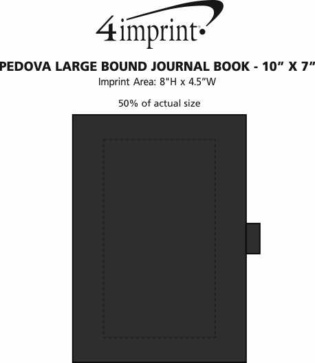 Imprint Area of Pedova Large Bound Journal Book - 10" x 7"