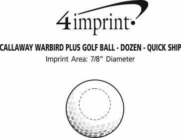 Imprint Area of Callaway Warbird Golf Ball - Dozen