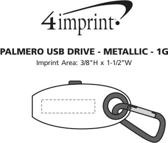 Imprint Area of Palmero USB Drive - Metallic - 1GB