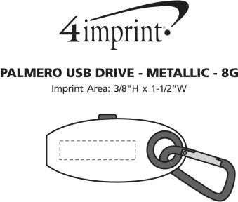 Imprint Area of Palmero USB Drive - Metallic - 8GB