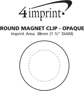 Imprint Area of Round Magnet Clip - Opaque
