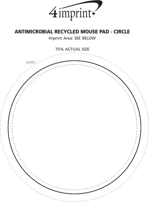 Imprint Area of Mouse Pad with Antimicrobial Additive - Circle