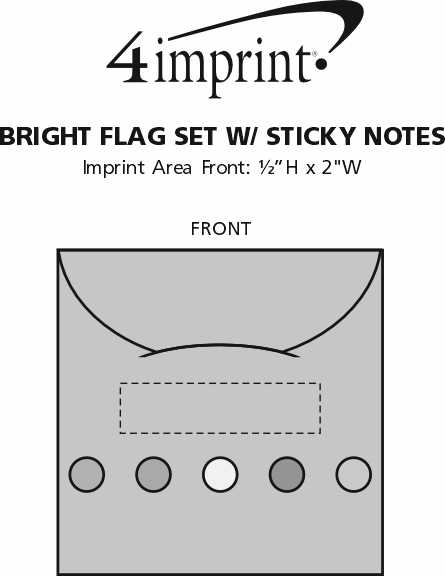 Imprint Area of Bright Flag Set with Adhesive Notes
