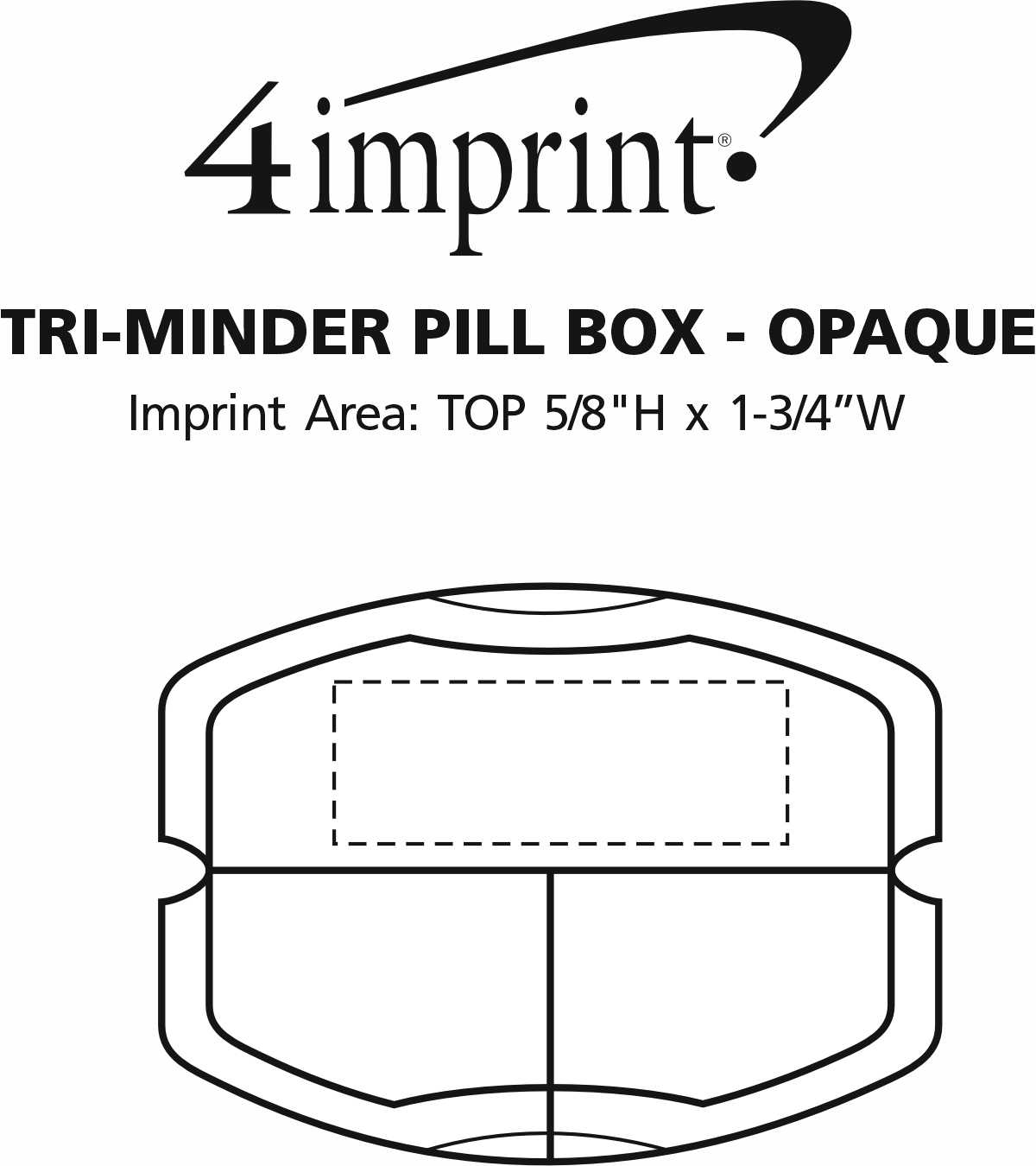 Imprint Area of Tri-Minder Pill Box - Opaque